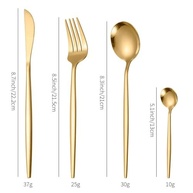 Jogo de Talheres Dourado 24/48 Peças em Aço Inox - Design Slim Moderno, Resistente à Corrosão e Lava-Louças - imagem 3
