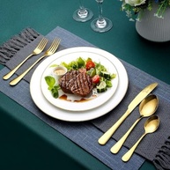 Jogo de Talheres Dourado 24/48 Peças em Aço Inox - Design Slim Moderno, Resistente à Corrosão e Lava-Louças - imagem 2