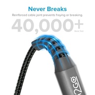 Cabo Iphone/Cabo Lightning I2GO Certificado MFi 2m 2,4A Nylon Trançado Chumbo - I2GO PRO - imagem 3