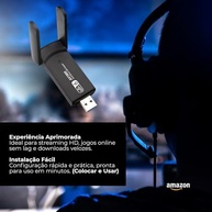 Adaptador Usb Wifi Wireless Dual Band Ac1200 5ghz e 2.4ghz 1200mbps Duas Antena - Qualidade Premium Ezc® - imagem 4
