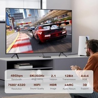 Cabo HDMI 2.1 LAN-SAINTKAY 2,4m: 8K 60Hz, 4K 120Hz, 48Gbps para Jogos e Home Office - imagem 3