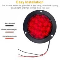 Kit 4 Luzes Traseiras LED Redondas 10cm para Reboque - 16 LEDs, IP67, 12-24V - imagem 4