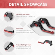 Alavancas de Freio e Embreagem DORENA Ajustáveis para Yamaha R3, R25, MT-03 e MT-25 (Preto/Vermelho) - imagem 5
