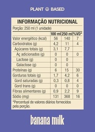 Banana Milk Cacau Proteico 250 ml – 15g de Proteína, Bebida Vegetal Vegana, Sem Lactose, Sem Glúten, Sem Açúcar | Pós-Treino Saudável - imagem 3
