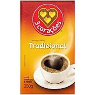 Café 3 Corações Tradicional Torrado Moído 250g - imagem 1