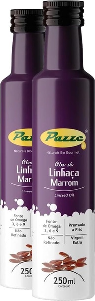 Kit 2 Óleo de Linhaça Marrom Extra Virgem Pazze 250ml - imagem 1