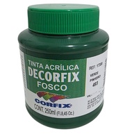 Tinta Acrílica Fosca 250ml Verde Pinheiro - DECORFIX 493 | Secagem Rápida e Não Tóxica - imagem 1