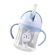 Copo Infantil KIMISS com Canudinho de Palha 250ml - Azul com Design Animal à Prova de Vazamento - imagem 4