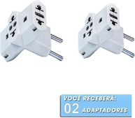 KIT 2x Adaptador Tomada T 3 Entradas Bivolt 10A 250V Plug Fino - Mais Conexões! - imagem 2