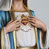 Estátua do Imaculado Coração de Maria Católica - 25,4 cm | Escultura Renascentista para Decoração Devota e Presentes Religiosos - imagem 3