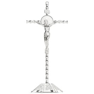 Cruz de Mesa em Metal com Crucifixo de Jesus - 25,4 cm | Decoração Religiosa Católica para Orações e Ambientes Sagrados - imagem 2