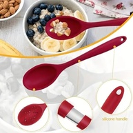 Kit Colher e Pinça Culinária Silicone 27cm + 25cm com Cabo Inox - Resistente e Ergonômico - imagem 5