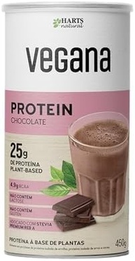 Hart's Natural Proteína Vegana Chocolate 450g, 25g de Proteína Plant-Based por Porção, Zero Açúcar, Sem Glúten, Sem Lactose, 100% Natural e Vegano - imagem 2