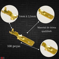 Terminal Macho Automotivo: Kit 100pçs 1mm a 2,5mm - imagem 2