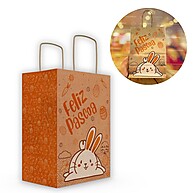 Sacolas de Páscoa Eco: 10 Unidades Laranja 25x12x18cm - imagem 2
