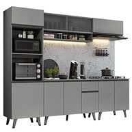 Armário de Cozinha Completo 260cm Cinza Moderno - Linha Nice Madesa - imagem 3