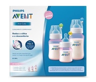 Kit 3 Mamadeiras Clássicas Anticólicas AVENT Rosa - 125ml, 260ml e 330ml - imagem 3