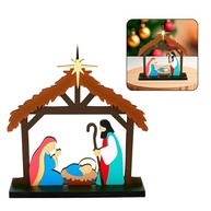 Presépio Artesanal da Sagrada Família em MDF - Decoração de Natal com Detalhes Ricos (27 cm) - imagem 2