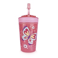 Nuby Copo 2 em 1 com Canudo e Porta Snack Rosa 270ml - Prático e Seguro para Crianças - imagem 1