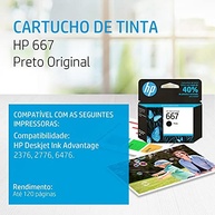 Cartucho Hp 667 Original 3ym79ab Preto p/Deskjet 2376, 2776, 6476, 5076, 5276 - imagem 4