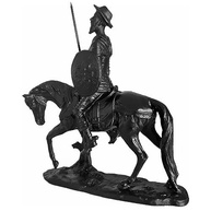 Estátua Dom Quixote de La Mancha com Cavalo e Lança 27cm em Resina Premium (Preto) - imagem 4