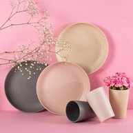 Kit 24 Pratos de Bambu Ecológicos 27cm - Ideal para Restaurantes, Recepções e Eventos | Linha Lines Lyor - imagem 3