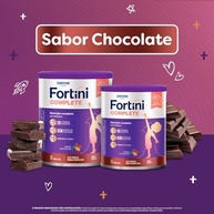 Fortini Complete Chocolate, Suplemento Infantil, 28 Vitaminas e Minerais, Fonte de Fibras e Ômega 3, 400g - imagem 4