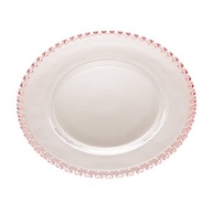Lyor Prato Raso de Cristal Coração 28cm Transparente/Rosa - Elegância e Charme para sua Mesa - imagem 2