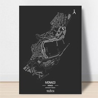 Quadro Decorativo Circuito Mônaco - Pista de Fórmula 1 (28x20cm) | Decoração para Fãs de Corrida - imagem 2