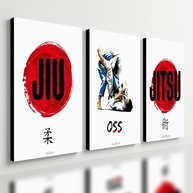 Kit 3 Quadros Decorativos Jiu Jitsu - Arte Marcial Moderna Japonesa 28x20cm - imagem 2