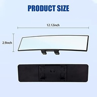 QODOLSI Espelho Retrovisor Panorâmico Universal 29cm: Visão Ampliada e Adeus Pontos Cegos! - imagem 3