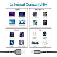 Cabo USB-C I2GO 2m 2,4A Nylon Trançado Chumbo - I2GO PRO - imagem 5