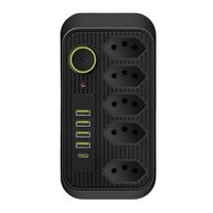 Régua de Tomada 5 Tomadas + 4 USB (1 Tipo-C) 2m 2500W - Proteção e Conectividade Total! - imagem 2