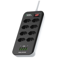 Régua de Energia 8 Tomadas + 4 USB 2M N&Y: Organize e Proteja seus Dispositivos - imagem 1
