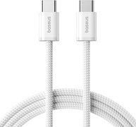 Cabo Baseus Dynamic 4 USB-C 100W 2m - Carregamento Rápido PD, Compatível com iPhone 15/16, Notebook, Tablet - Transferência 480Mbps, Chip Segurança, TPE Reforçado (Branco) - imagem 1