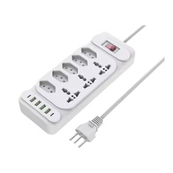 Régua de Energia 5 Tomadas + 3 Universais + 6 USB (2C) 2m 2500W Branca - Organize e Potencialize seu Espaço! - imagem 2