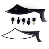 2x Espelhos Retrovisores Lâmina Alumínio Preto para Moto Cruiser, Chopper e Street - Suzuki B-King - imagem 1