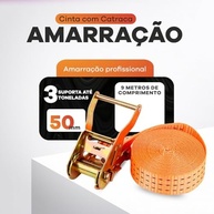 Kit 2x Cinta Catraca Amarração Cargas 3000kg 9m - Transporte Seguro para Caminhão e Carreta - imagem 3