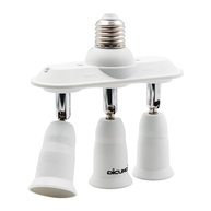 Adaptador Divisor 3 em 1 E26 DiCUNO: Iluminação 360° Ajustável e Versátil - imagem 1