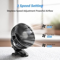 Ventilador de Mesa USB Potente 3 Velocidades com Rotação 720° - Compacto e Silencioso para Casa e Escritório - imagem 4