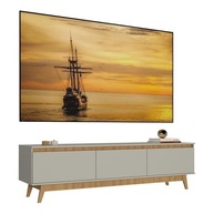 Rack para TV Até 80" 180cm 3 Portas Retro Multimóveis MP1103 Off White/Madeirado - imagem 4