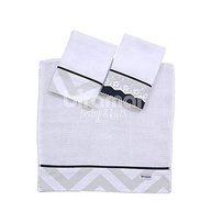 Conjunto Biramar Baby Boquinha Fralda 3 Peças Brooklyn Chevron Cinza/Marinho - Extra Absorvente com Crochê - imagem 2