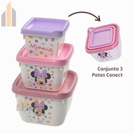 Kit com 3 Potes Conect Minnie - Armazenamento Infantil Seguro e Divertido - imagem 4