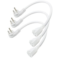 Kit 3 Extensões Curtas 20cm com Plug Reto Branco - Ideal para Eletrodomésticos Pequenos - imagem 1