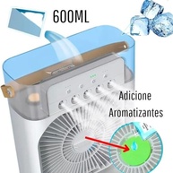 Ventilador Portátil 3 em 1 com Umidificador e Climatizador | LED, 600ml, 3 Velocidades - imagem 4
