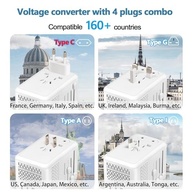 Conversor de Voltagem Mapambo 220V para 110V com 3 USB-A e 1 USB-C: Adaptador Universal para Secador de Cabelo e Viagens Internacionais - imagem 5