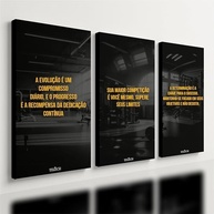 Kit 3 Quadros Decorativos Academia Motivacional para Quarto e Home Gym - Design Inspirador 40x28cm - imagem 2