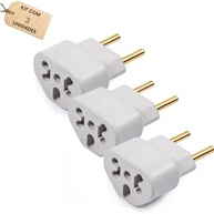 Kit 3 Adaptadores de Tomada Universal 10A/20A 250V - Bivolt Prático e Seguro - imagem 1