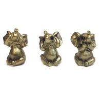 Trio de Elefantes Decorativos em Resina - Kit com 3 Peças Coloridas para Decoração de Ambientes - imagem 1