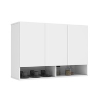 Armário Multiuso Aéreo Milão 3 Portas - Design Moderno para Cozinha e Quarto (Branco) - imagem 1
